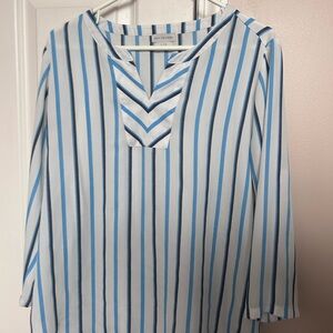 Van Heusen Women's Blue Striped Top